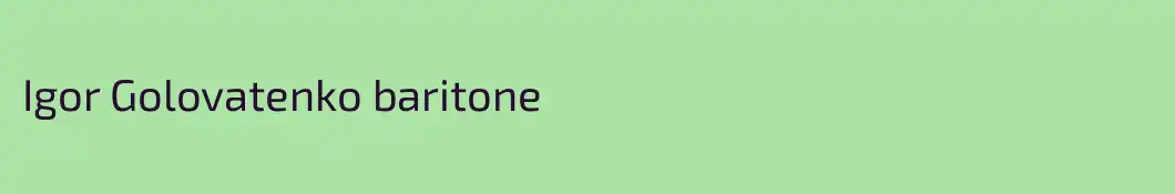 Igor Golovatenko baritone